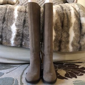 Lucky Brand Taupe Ritten Wide Calf High Boots 6